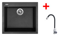 Sinks CUBE 560 Granblack + Elasta nerez/černá 